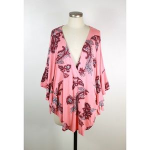 Free People v-neck floral top blouse